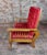 Traditional 1900s Vintage American Oak Antique Morris Settee With Red Velvet Cushions For Sale - Image 3 of 8