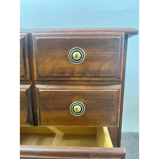 Traditional American Broyhill Cherry Wood 2 Drawers Nightstand, a Pair For Sale - Image 9 of 12