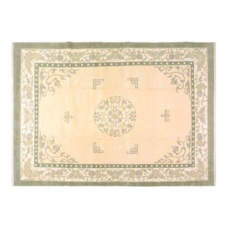 Vintage Chinese Art Deco Hand Knotted Wool Rug,09'09'' X 13'10'' For Sale