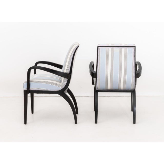 Wood Contemporary Ebonized Armchairs, Pair For Sale - Image 7 of 7