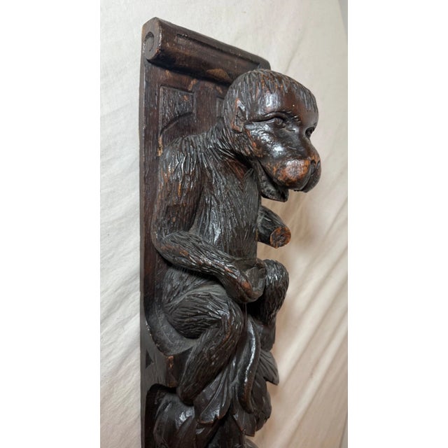 19th Century Large Antique 1800's Figural Monkey Sculpture Architectural Salvage Wall Statue For Sale - Image 5 of 15