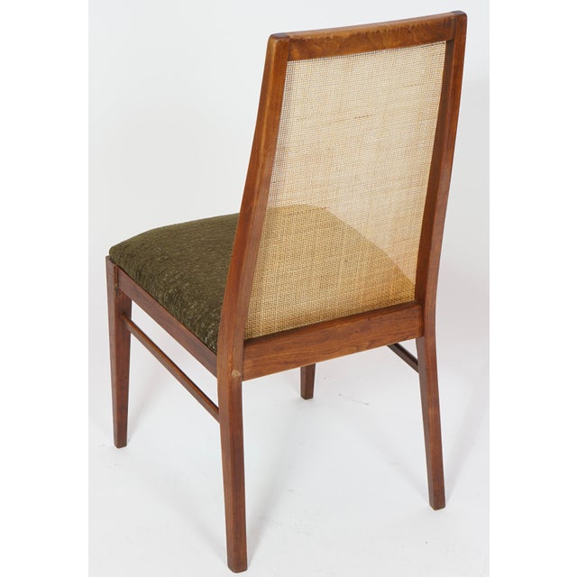 Mid Century Modern Cane Back Dining Chairs in the Style of Milo Baughman for Dillingham Seat of 4 For Sale - Image 9 of 12
