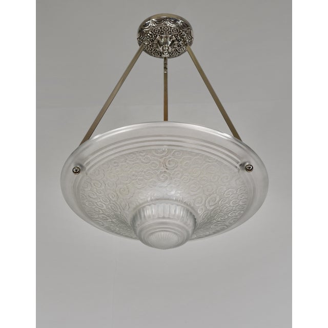Muller Frères 1930s French Art Deco Pendant Light by Muller Freres France For Sale - Image 4 of 10