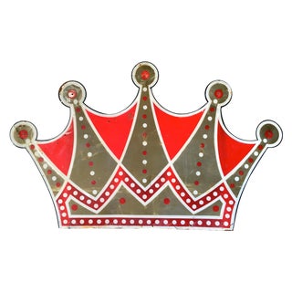 Vintage Las Vegas Club Crown Metal Sign C. 1950s For Sale