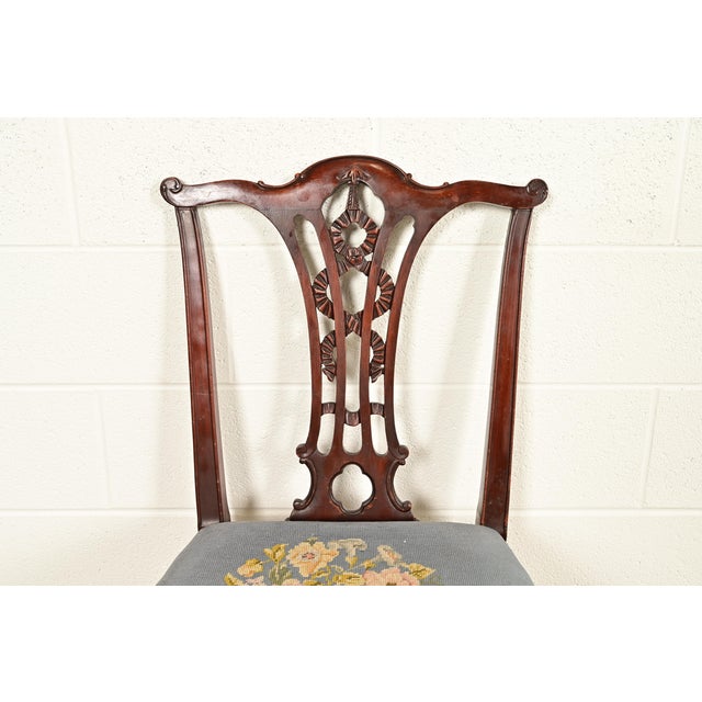 Mid 19th Century Antique Chippendale Carved Mahogany Side Chair or Dining Chair, Circa 1860s For Sale - Image 5 of 12