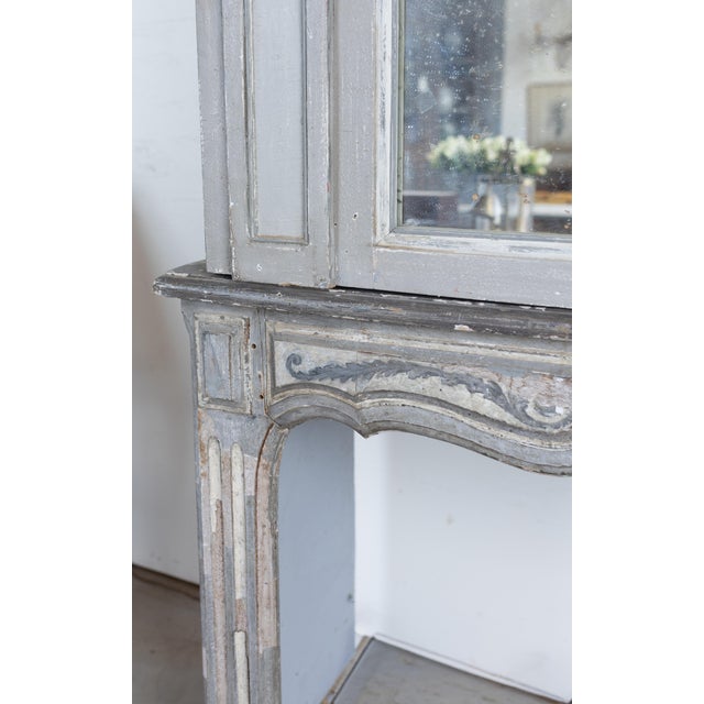 Light Gray 18th C. French Fireplace Mantel For Sale - Image 8 of 9
