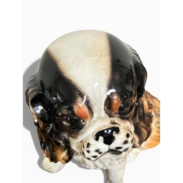 Ceramic Vintage Ceramic King Charles Spaniel Dog Statue For Sale - Image 7 of 7