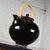 Wood Late 20th Century Contemporary Asian Dark Brown Glazed Ceramic Teapot With Wrapped Rattan Handle For Sale - Image 7 of 12