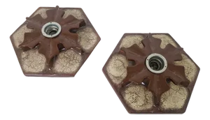 German Fat Lava Ceramic Snow Flake Wall Lamps, 1970s, Set of 2