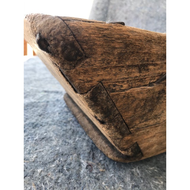 Farmhouse Reduced Late 19th Century Early Primitive Large Hand Hewn Grain, Rice, Feed Farm House Scoop With Single Handle For Sale - Image 3 of 13
