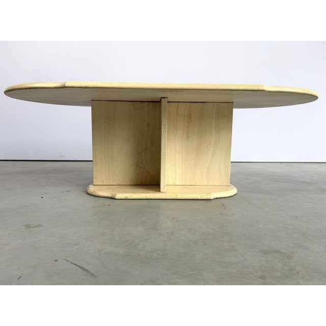 Stone Vintage Oval Travertine Coffee Table, 1980s For Sale - Image 7 of 10