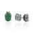Not Yet Made - Made To Order Solid Silver Oval Cut Emerald May Birthstone Solitaire Stud Earrings, a Pair For Sale - Image 5 of 12