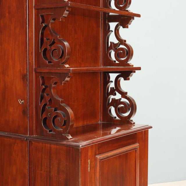 Wood Mahogany Sideboard with Shelves, England, 1900s For Sale - Image 7 of 13