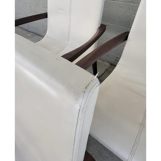 Authentic Holly Hunt "Studio H" Leather Scoop Dining Arm Chairs Set 10 For Sale - Image 14 of 18