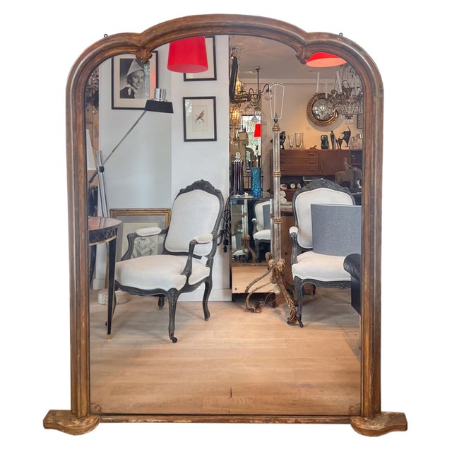 Large Late 19th Century French Overmantle Mirror For Sale - Image 3 of 7