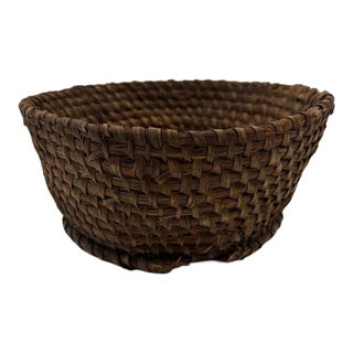 Antique Pennsylvania Coiled Rye Straw Basket, 19th Century, Lancaster County For Sale
