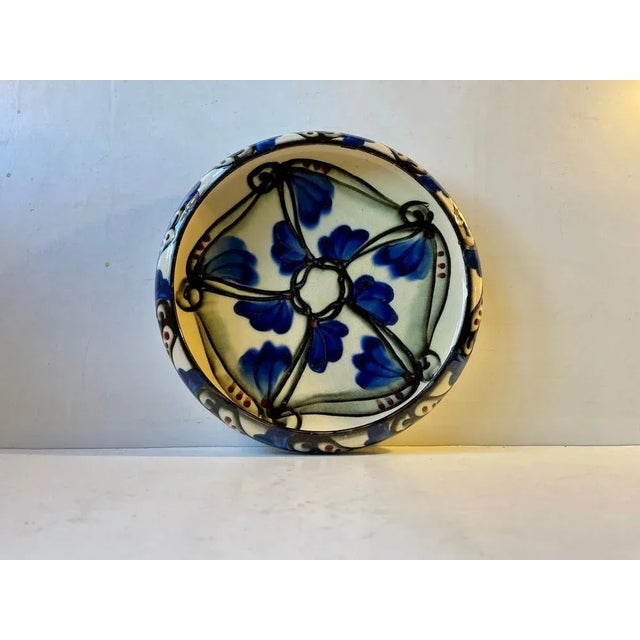 Art Nouveau Bowl in Hand-Glazed Ceramic from Annashåb, 1920s For Sale - Image 9 of 9