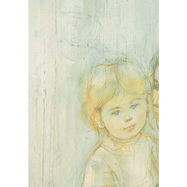 Paper Edna Hibel Impressionist Style 'Beatrice and Baby' Lithograph For Sale - Image 7 of 13