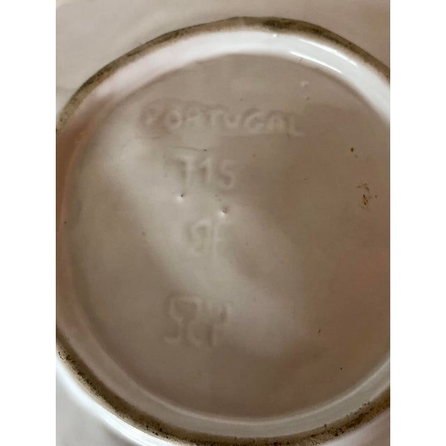 Mid 20th Century 1970s Majolica Apple Leaf Decorative Plate From Portugal For Sale - Image 5 of 7