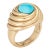 Mid 20th Century Turquoise Swirl Ring Size 9 Estate 14k Rose Gold Cocktail Fine Jewelry For Sale
