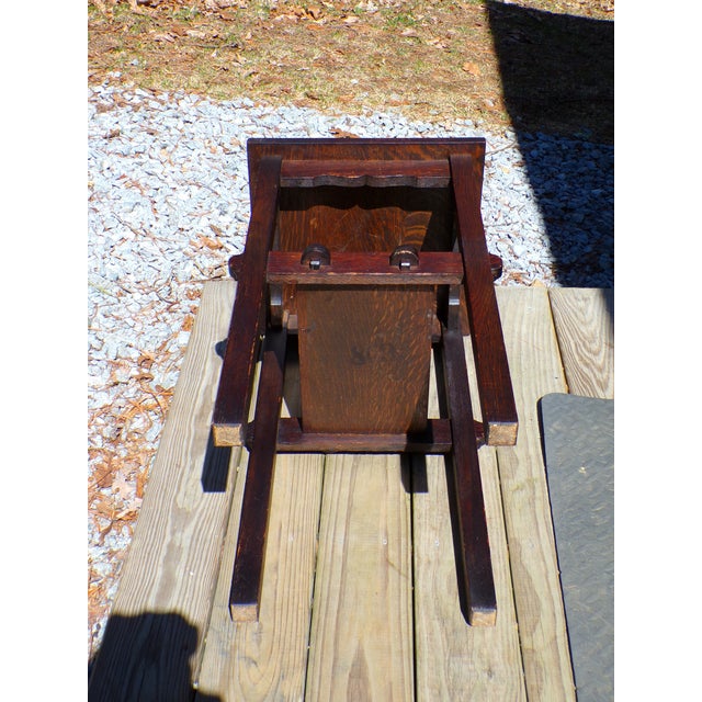 Vintage Mission Oak Arts & Crafts Side Table Plant Stand End Table For Sale - Image 15 of 15