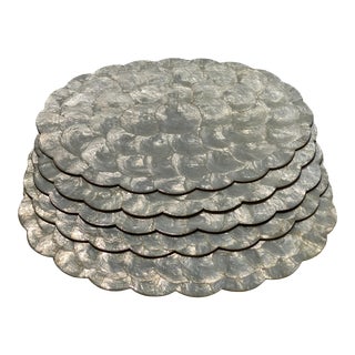 Vintage Scalloped Capiz Shell Placemats - Set of 5 For Sale