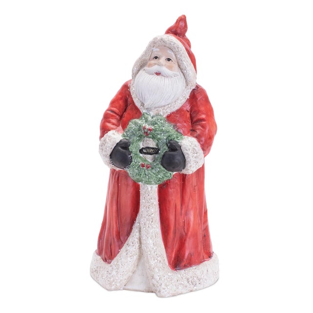 Contemporary Hooded Terracotta Santa Figurine (Set of 2) For Sale - Image 3 of 3