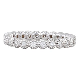 New 0.30ctw Diamond Eternity Ring 18k Gold Stackable Anniversary Band Spark, Size 6 For Sale