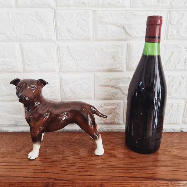 Vintage Staffordshire Bull Terrier in Porcelain For Sale - Image 11 of 12