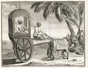 Oriental Man in a Small Carriage Pulled by Oxen, 1782, Paper