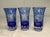 Vintage Elaborate Cut to Clear Crystal Glass Czech Cobalt Blue Shot Glasses - Set of 3 For Sale In New York - Image 6 of 11