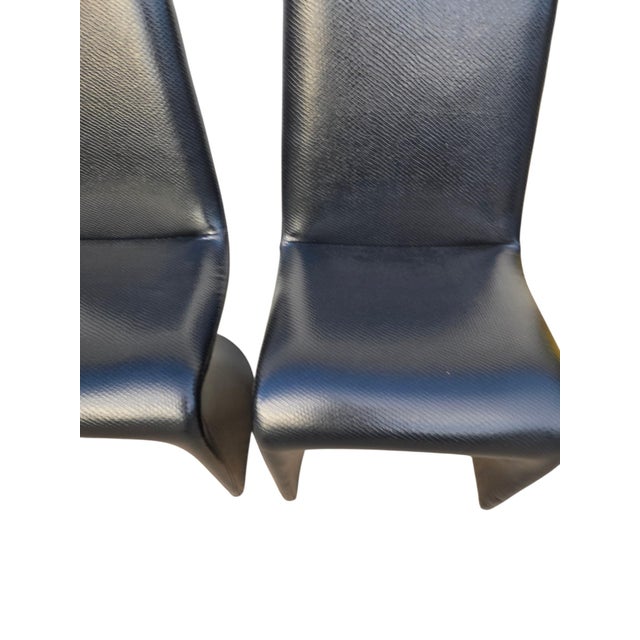 Vintage Mid Century Faux Snakeskin Cantilever S Side Chairs Panton 1-2-3 Style For Sale - Image 13 of 14