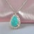 2010s Persian Turquoise Diamond Pendant With Chain 17" 14k WG 9.9 TCW Certified For Sale - Image 5 of 18