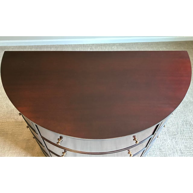 Late 20th Century Late 20th Century "Jefferson" Mahogany Demilune Commode Chest For Sale - Image 5 of 6