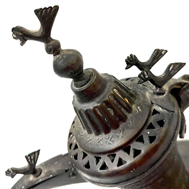 Antique Bedouin Arabic Dallah Copper Coffee Pot For Sale - Image 6 of 9