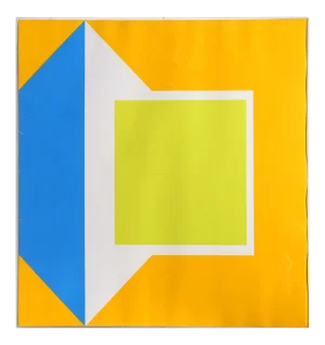 Yellow Geometric Abstract Serigraph by Georg Karl Pfahler