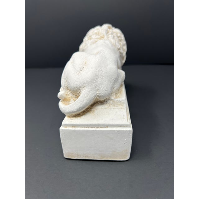 1990s Neoclassical Recumbent Lion Bookends by House Parts – Ivory Architectural Library Decor, Pair For Sale - Image 11 of 11