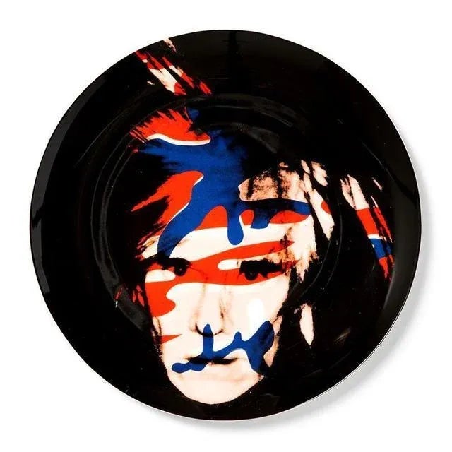 Late 20th Century Vintage Andy Warhol Camouflage Self-Portrait Plate For Sale - Image 5 of 5