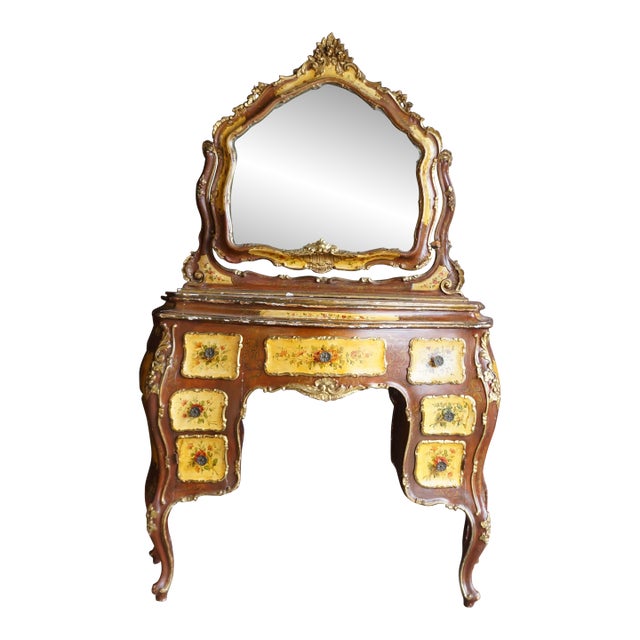 Antique Venetian Dressing Chest With Mirror For Sale