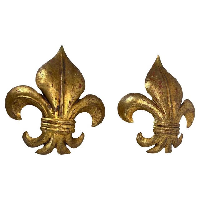 Vintage French Golden Florentiner Lily Wall Lights by Hans Kögl, 1970s, Set of 2 For Sale - Image 18 of 18