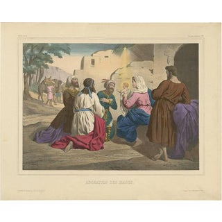 Becquet Freres, Religious Scene No. 6: The Adoration of the Magi, 1840, Print For Sale