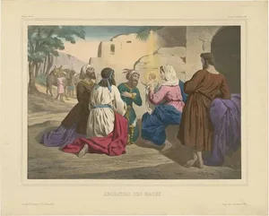 Becquet Freres, Religious Scene No. 6: The Adoration of the Magi, 1840, Print