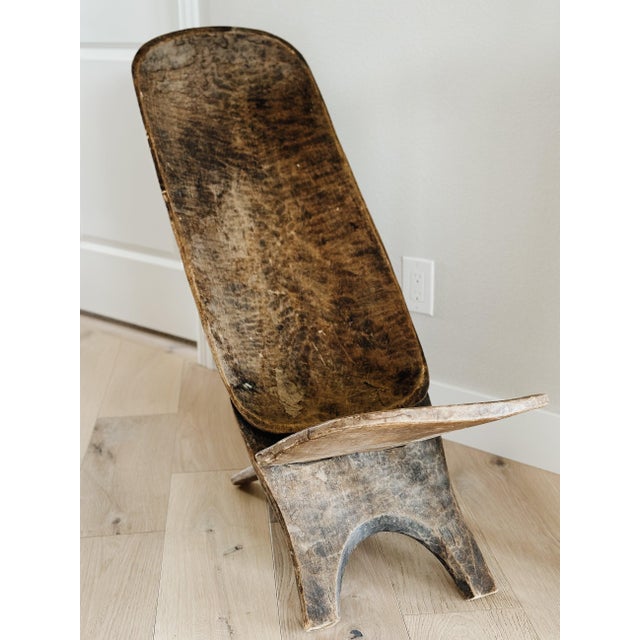 Wood Antique Hand Carved Senufo Stargazer Chair For Sale - Image 7 of 12