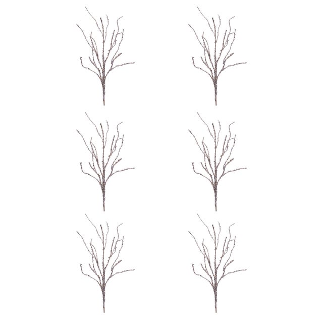Rustic Glittered Twig Branch (Set of 6) For Sale - Image 3 of 3
