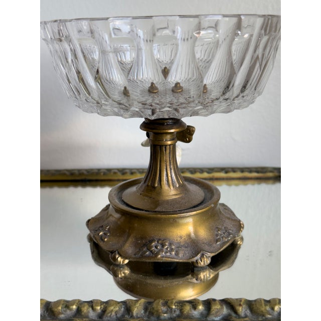 Vintage Hollywood Regency Cherub Glass Compote Candy Dish For Sale - Image 9 of 12