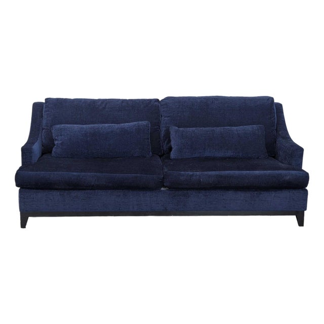 Custom Made the Jones 3-Seat Deep Blue Sofa For Sale
