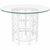 Vintage Coastal High-Gloss White Rattan Dining Table with 54" Glass Top For Sale - Image 4 of 6