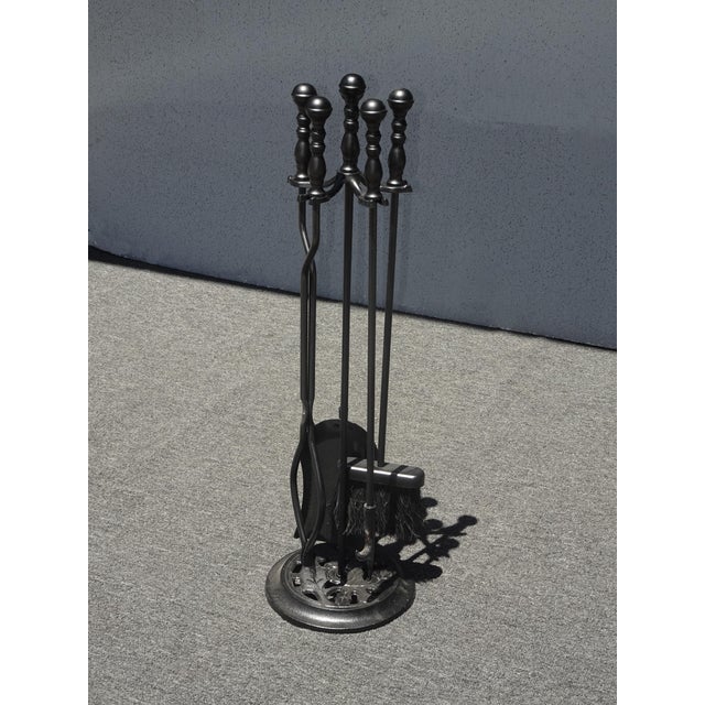 Set of Four Black Fireplace Tools For Sale - Image 4 of 12
