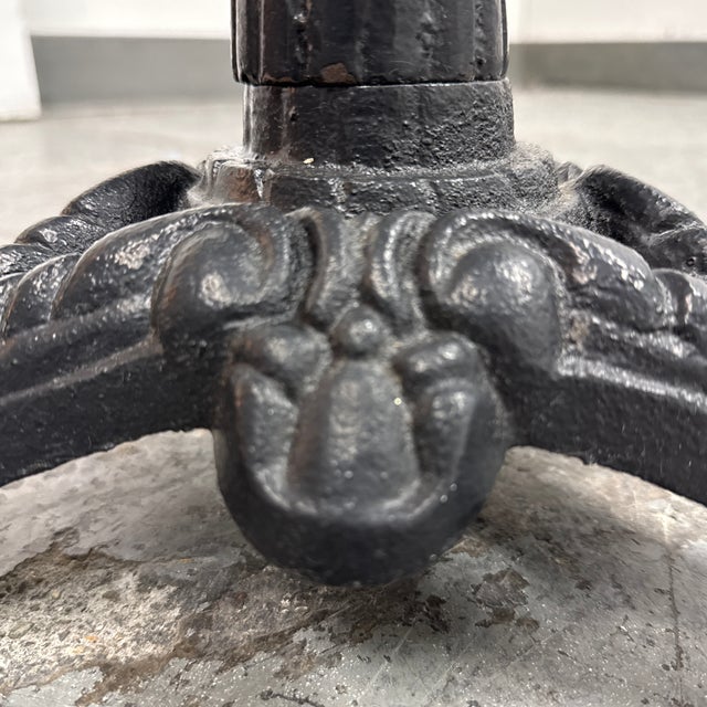 Marble Top Industrial Cast Iron Bistro Table For Sale - Image 10 of 12
