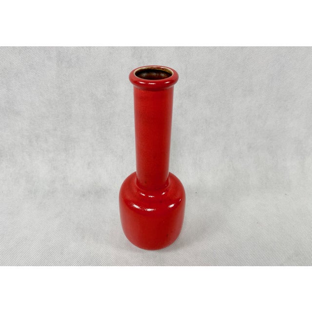 Ceramic Red Table Vase No 127/25 from Steuler, 1970s For Sale - Image 4 of 9